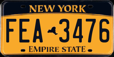 NY license plate FEA3476