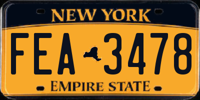 NY license plate FEA3478