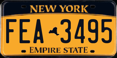 NY license plate FEA3495