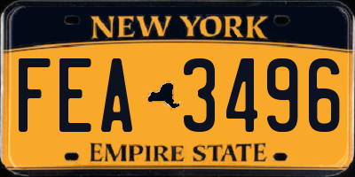 NY license plate FEA3496