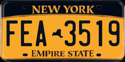 NY license plate FEA3519