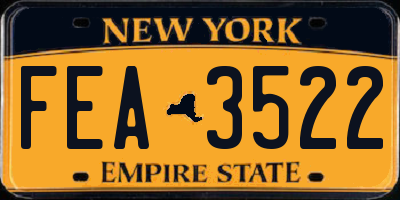 NY license plate FEA3522
