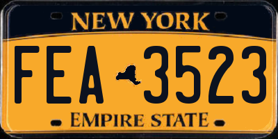 NY license plate FEA3523