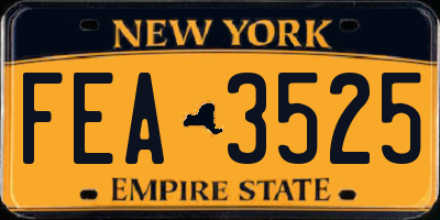 NY license plate FEA3525