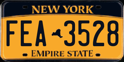 NY license plate FEA3528