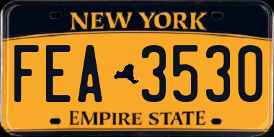 NY license plate FEA3530