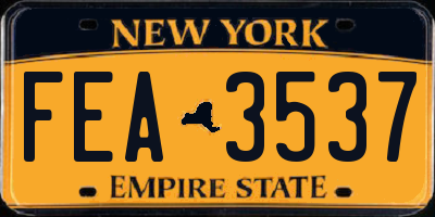 NY license plate FEA3537