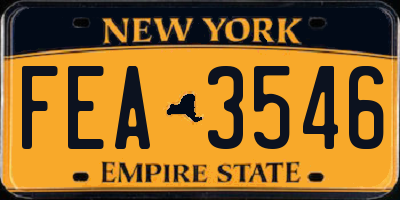 NY license plate FEA3546
