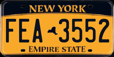 NY license plate FEA3552