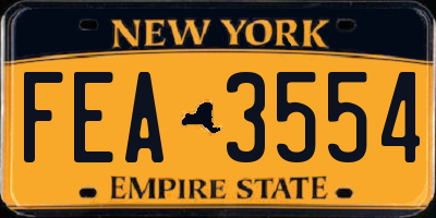 NY license plate FEA3554