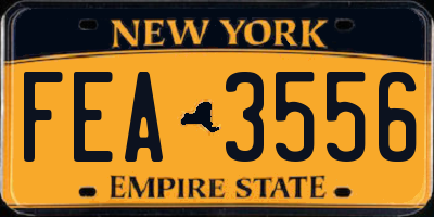 NY license plate FEA3556