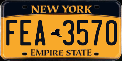 NY license plate FEA3570