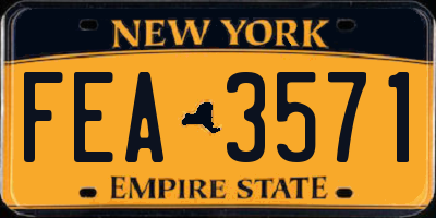 NY license plate FEA3571