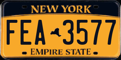 NY license plate FEA3577