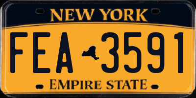 NY license plate FEA3591