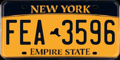 NY license plate FEA3596