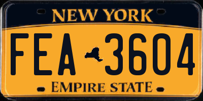 NY license plate FEA3604