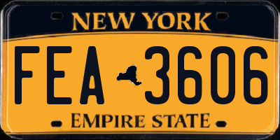 NY license plate FEA3606