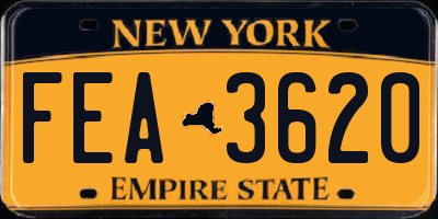 NY license plate FEA3620