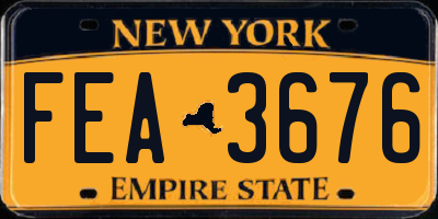 NY license plate FEA3676