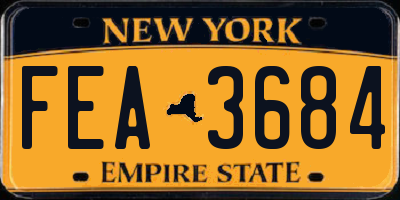 NY license plate FEA3684