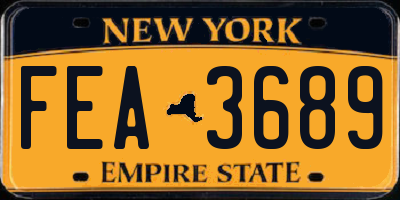 NY license plate FEA3689