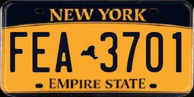 NY license plate FEA3701