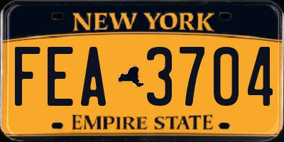 NY license plate FEA3704