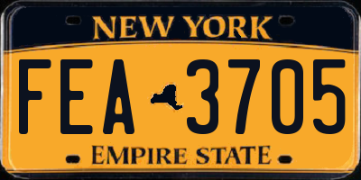 NY license plate FEA3705