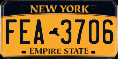 NY license plate FEA3706