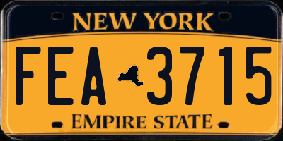 NY license plate FEA3715