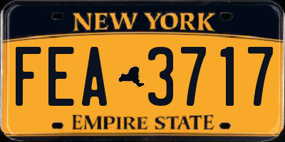 NY license plate FEA3717