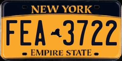 NY license plate FEA3722