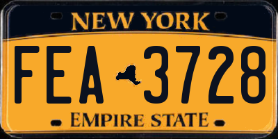 NY license plate FEA3728