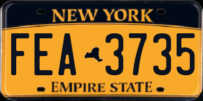 NY license plate FEA3735
