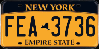 NY license plate FEA3736