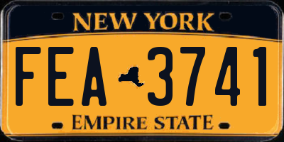 NY license plate FEA3741