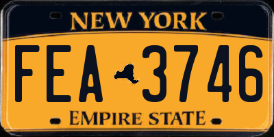 NY license plate FEA3746