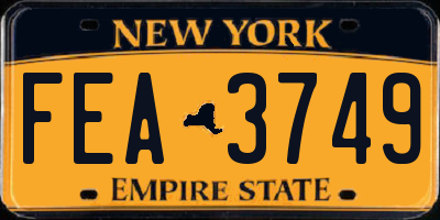 NY license plate FEA3749