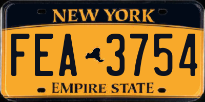 NY license plate FEA3754
