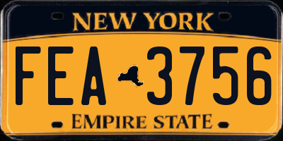 NY license plate FEA3756