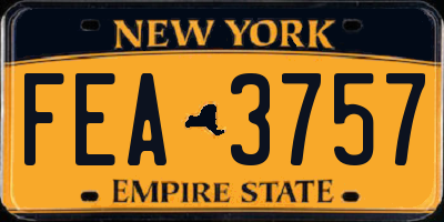NY license plate FEA3757