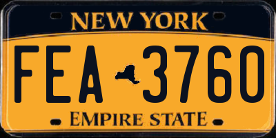 NY license plate FEA3760