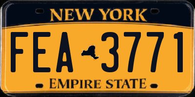 NY license plate FEA3771