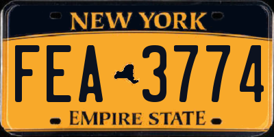 NY license plate FEA3774