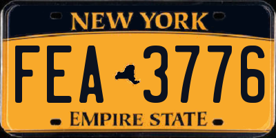 NY license plate FEA3776