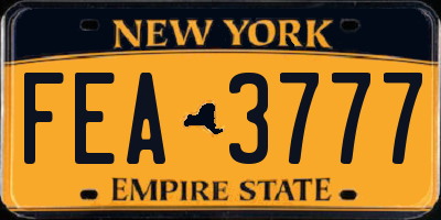NY license plate FEA3777