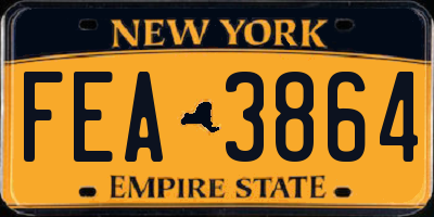 NY license plate FEA3864