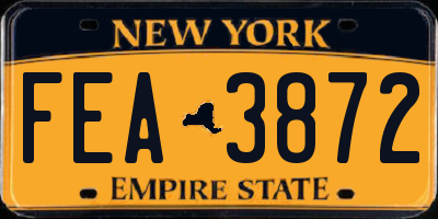 NY license plate FEA3872
