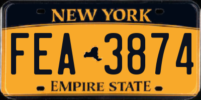 NY license plate FEA3874